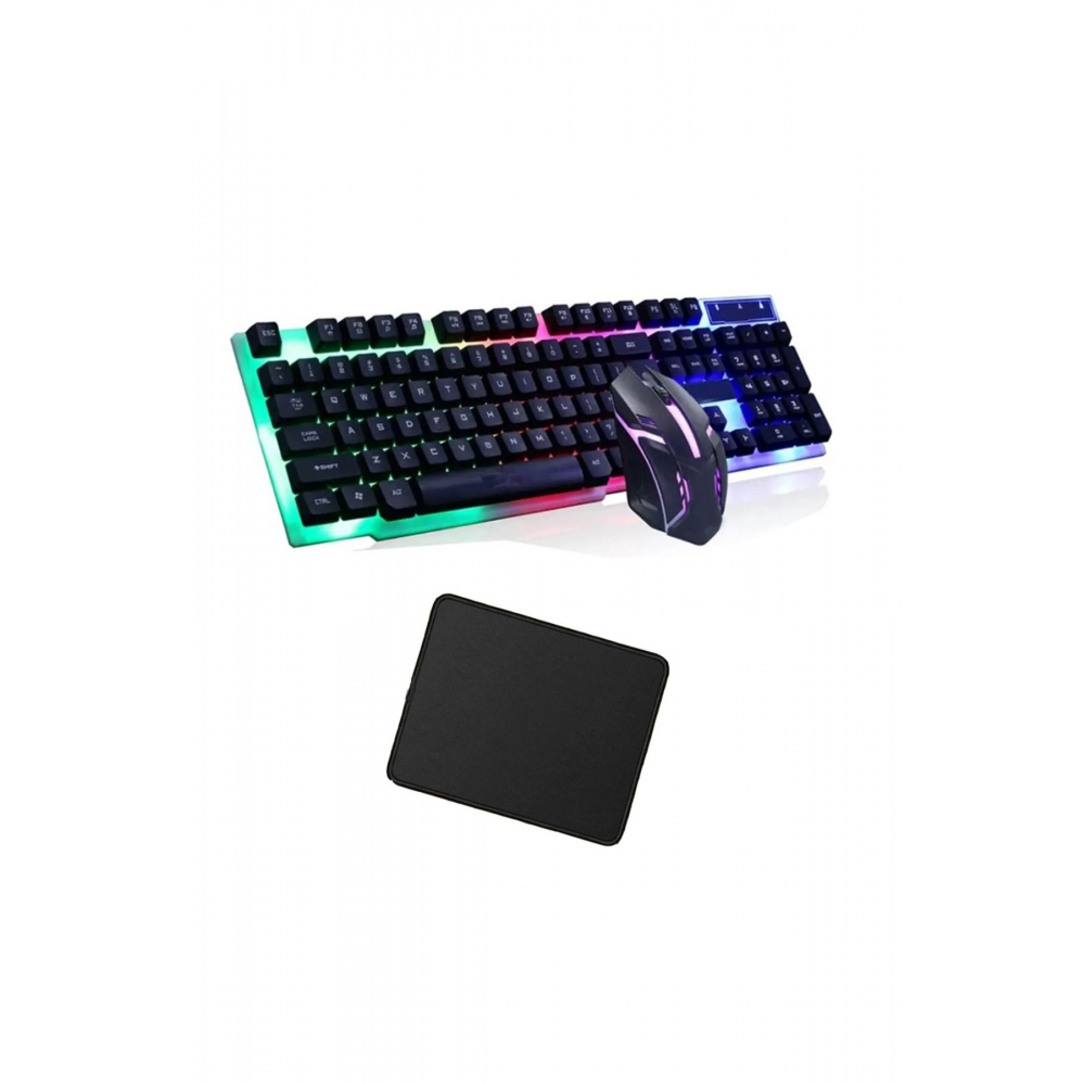 Kablolu Gaming oyuncu Klavye Mouse Mousepad Set Mouse Pad Gamer Işıklı