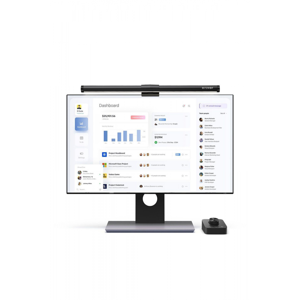 BW-CML5 Monitör Işık Çubuğu Dokunmatik / Kablosuz Kumanda Kontrol Monitor Light Bar Göz Koruma
