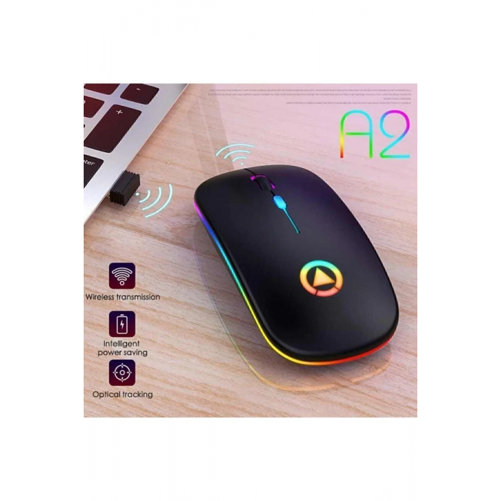 Kablosuz Fare Wireless Mouse 4 Tuşlu Renk Sessiz Şarj Edilebilir Dpı Kontrol