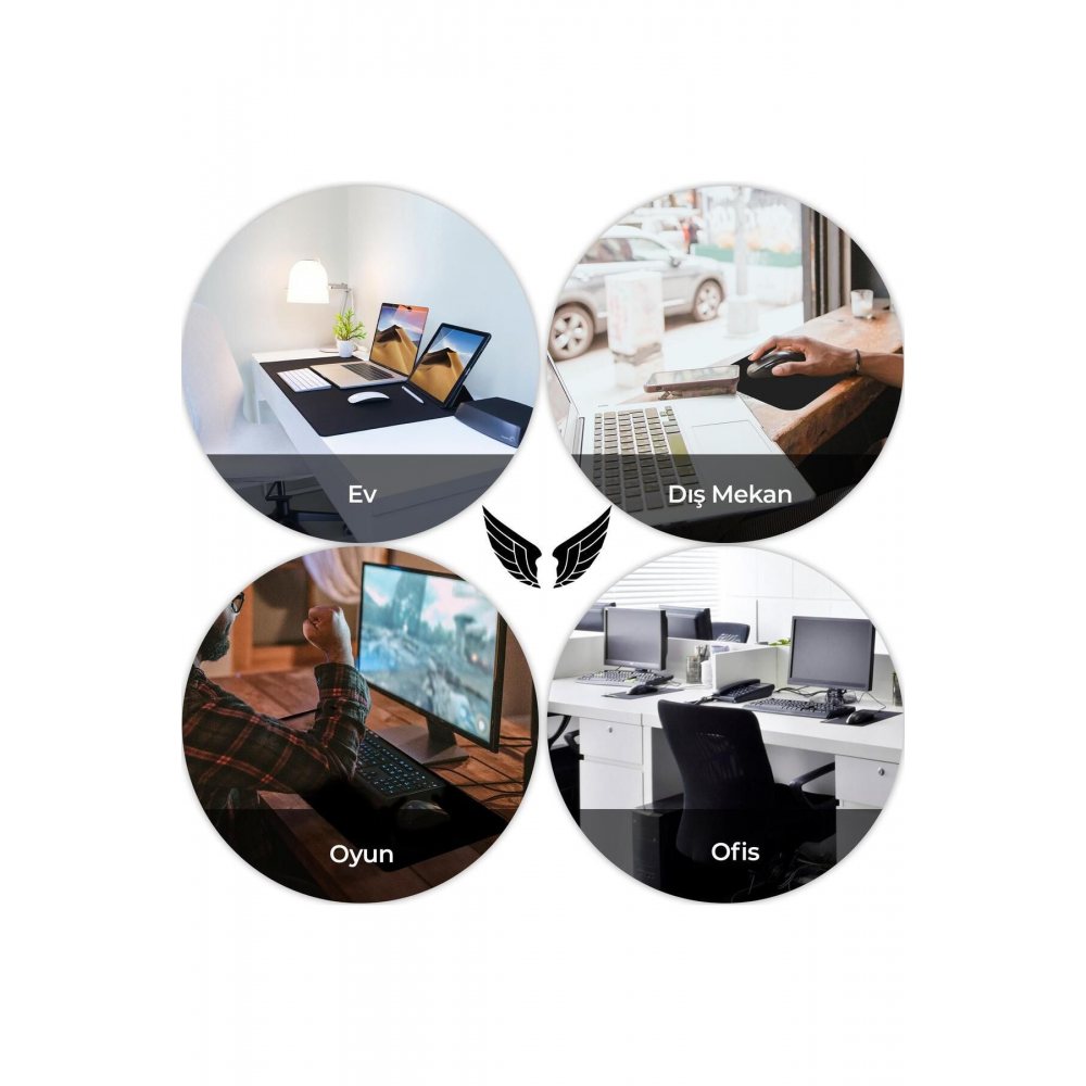 90x40 Mouse Pad Gaming Mousepad Kaymaz Taban Oyuncu Mouse Fare Altlığı Siyah XLarge - XL