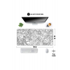 Pro White Map Lines 90x40 Cm Xxl Gaming Oyuncu Mouse Pad Mousepad