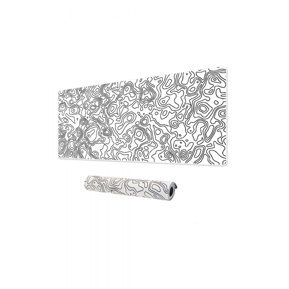 Pro White Map Lines 90x40 Cm Xxl Gaming Oyuncu Mouse Pad Mousepad