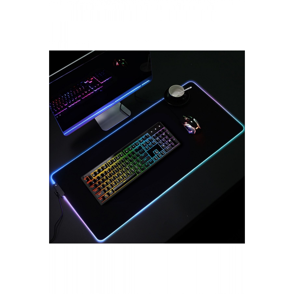 Rgb 12 Değişen Ledli Gaming Oyuncu Su Geçirmez Xl Mousepad, Gaming Mouse Pad 80x30 Cm
