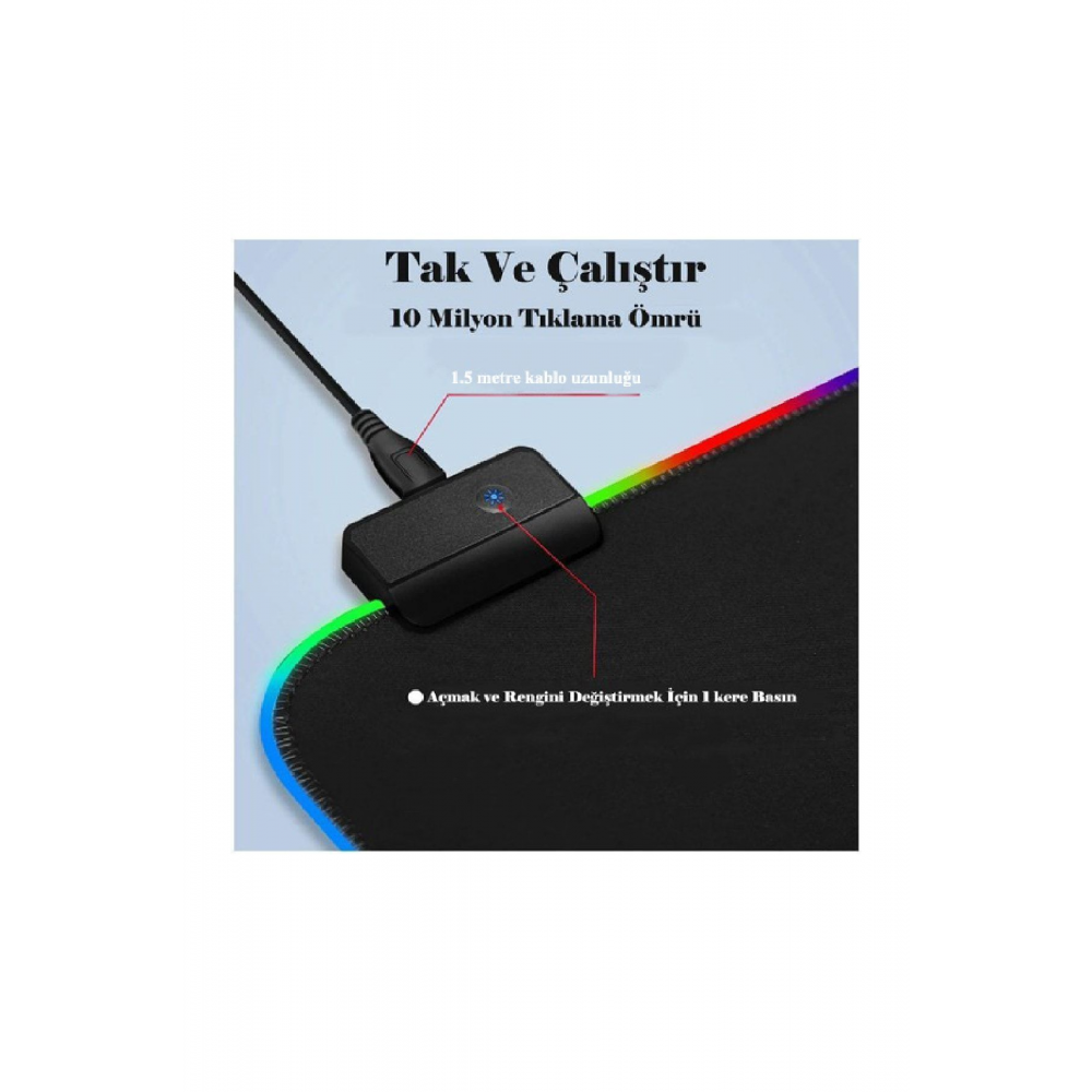 Rgb 12 Değişen Ledli Gaming Oyuncu Su Geçirmez Xl Mousepad, Gaming Mouse Pad 80x30 Cm