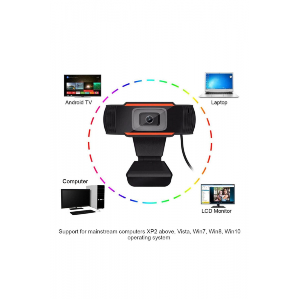 Mikrofonlu Hd Webcam Kamera 720p 30fps Pc Kamera