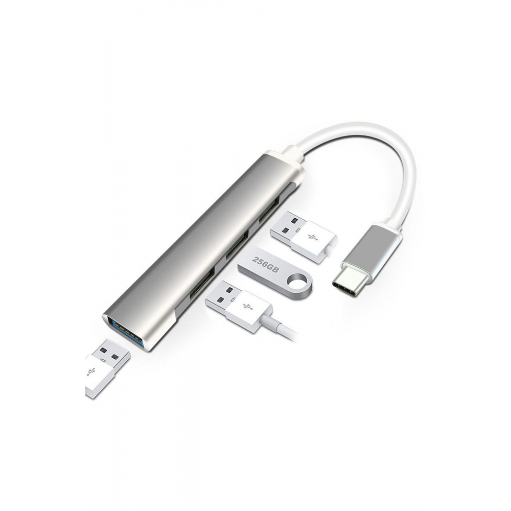 Type - C 4 Girişli Usb Çoğaltıcı Type-c To Usb Hub 4 Ports