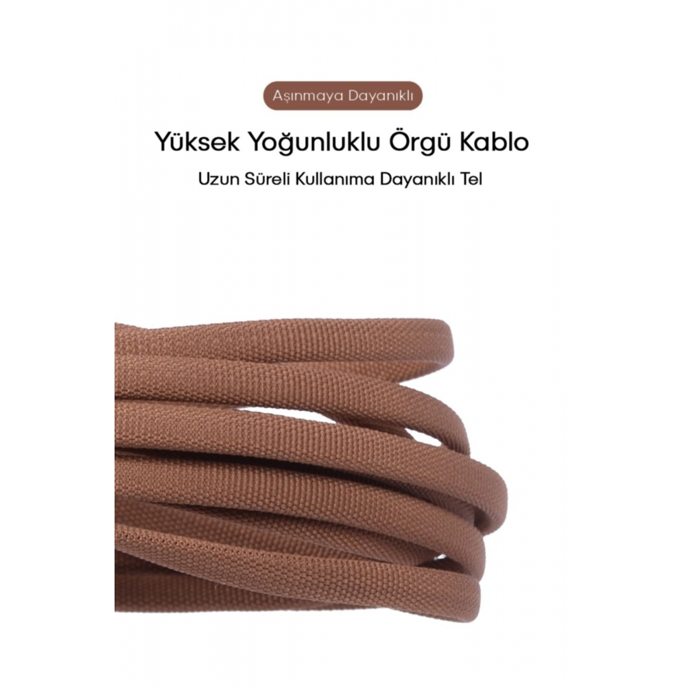 Micro Usb Hızlı Şarj Ve Data Kablosu 2 Mt Örgü Tip Kırılmaz Kablo