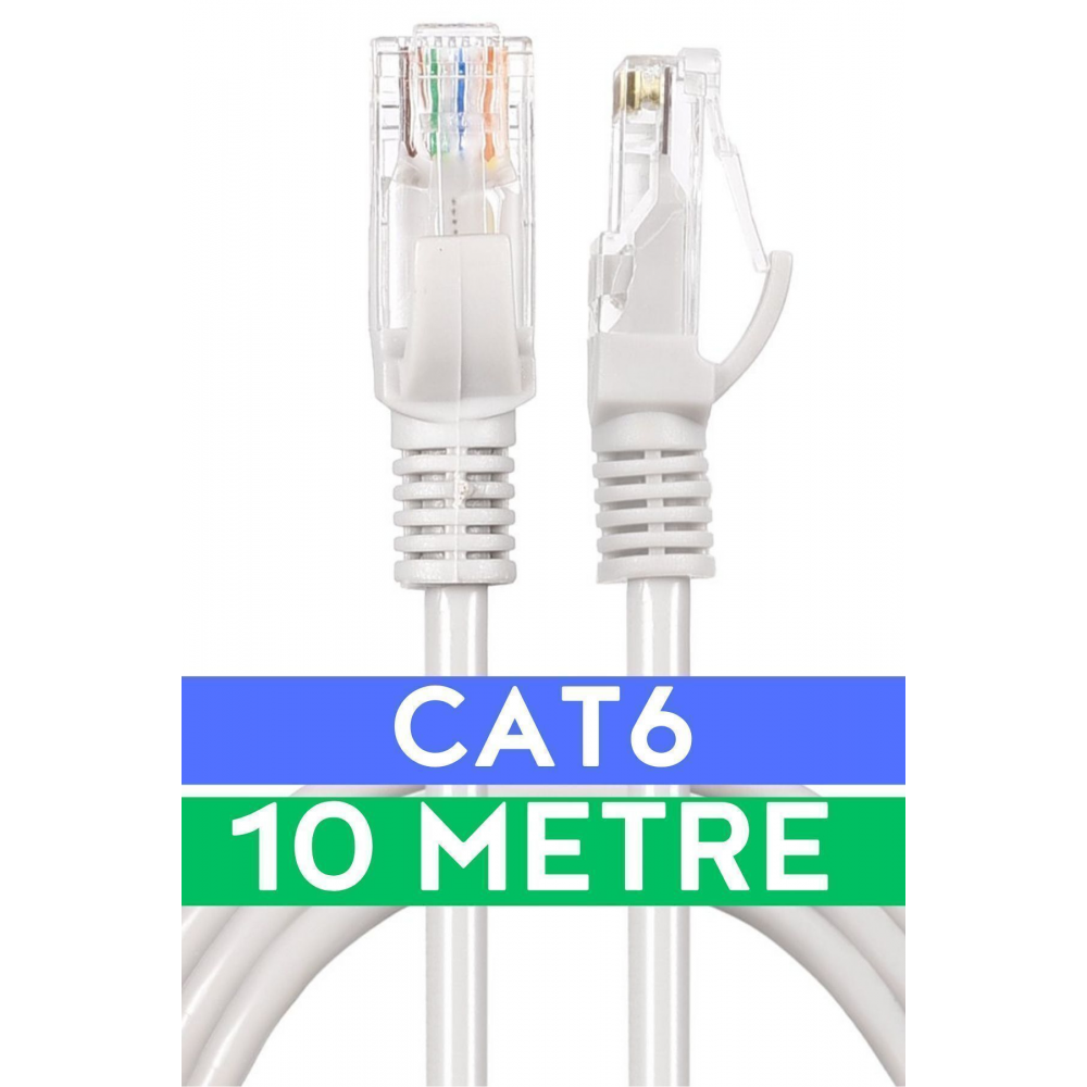 Cat6 10mt Lan Ethernet Kablosu Fabrikasyon Internet Kablo