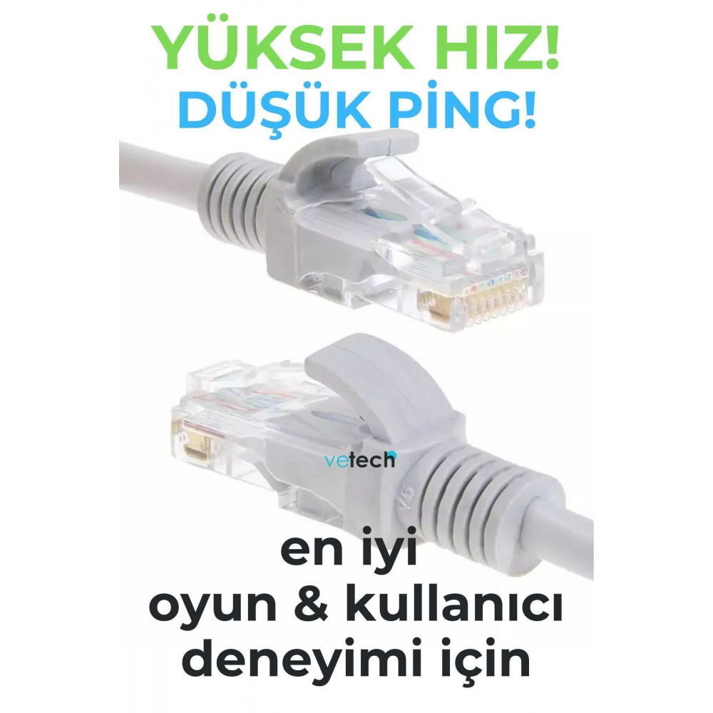 Cat6 10mt Lan Ethernet Kablosu Fabrikasyon Internet Kablo