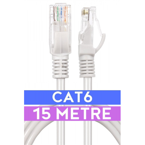 Cat6 15mt Lan Ethernet Kablosu Fabrikasyon Internet Kablo