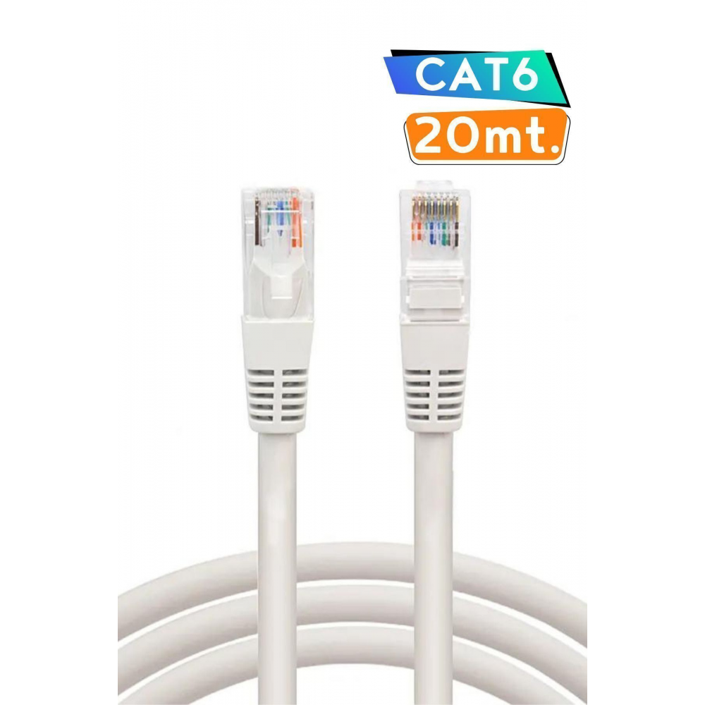 Cat6 20mt Lan Ethernet Kablosu Fabrikasyon Internet Kablo