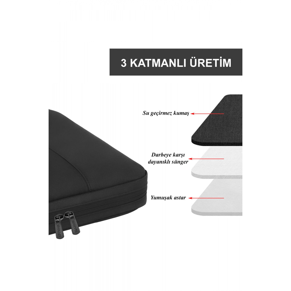 14-15.6-16.1-16.9 Inç Organizer Siyah Unisex El, Omuz, Bilgisayar, Notebook, Laptop Çantası