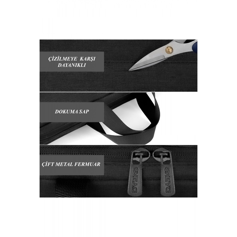 14-15.6-16.1-16.9 Inç Organizer Siyah Unisex El, Omuz, Bilgisayar, Notebook, Laptop Çantası