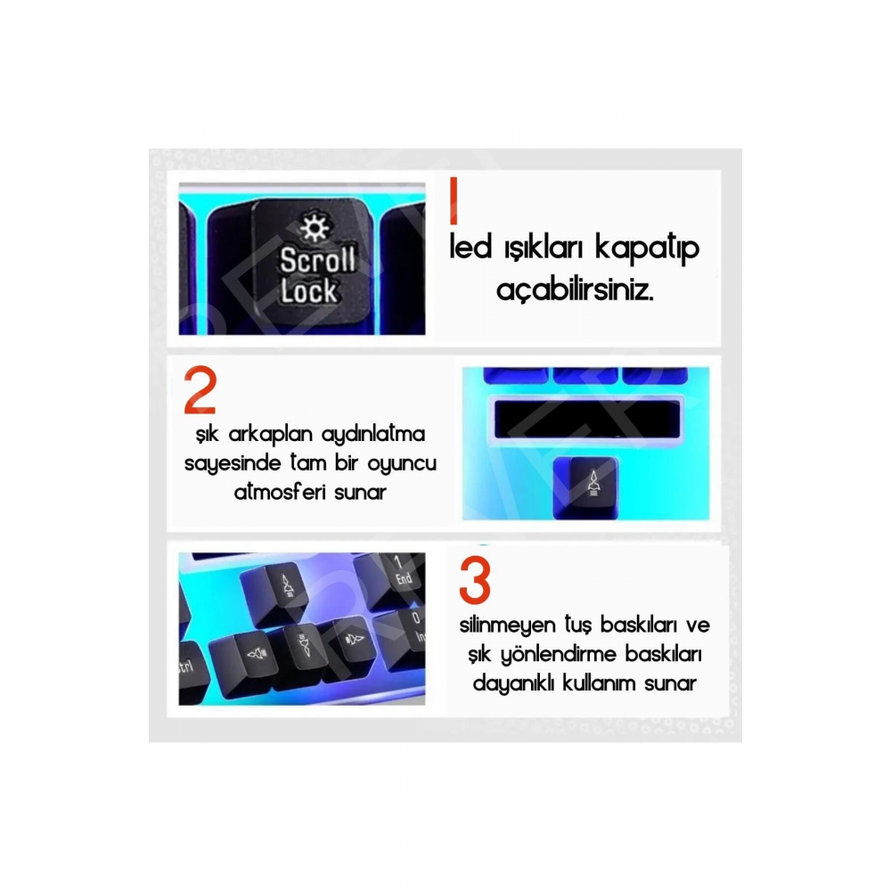 Led Işıklı Gaming Oyuncu Klavye & Mouse Seti