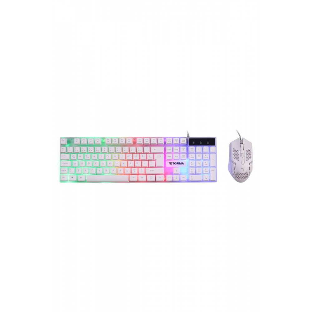 TMK-03 Gaming Rgb Işıklı Kablolu Q Klavye Ve Mouse Seti Beyaz
