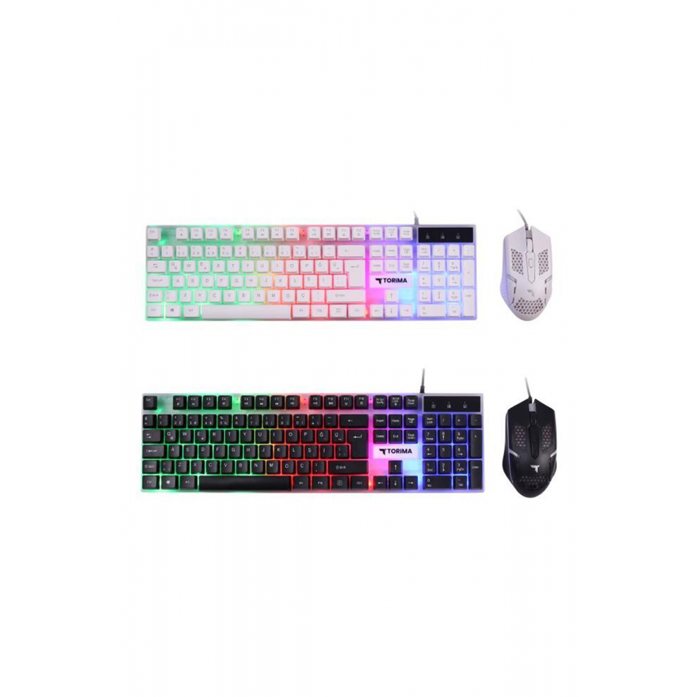 TMK-03 Gaming Rgb Işıklı Kablolu Q Klavye Ve Mouse Seti Beyaz