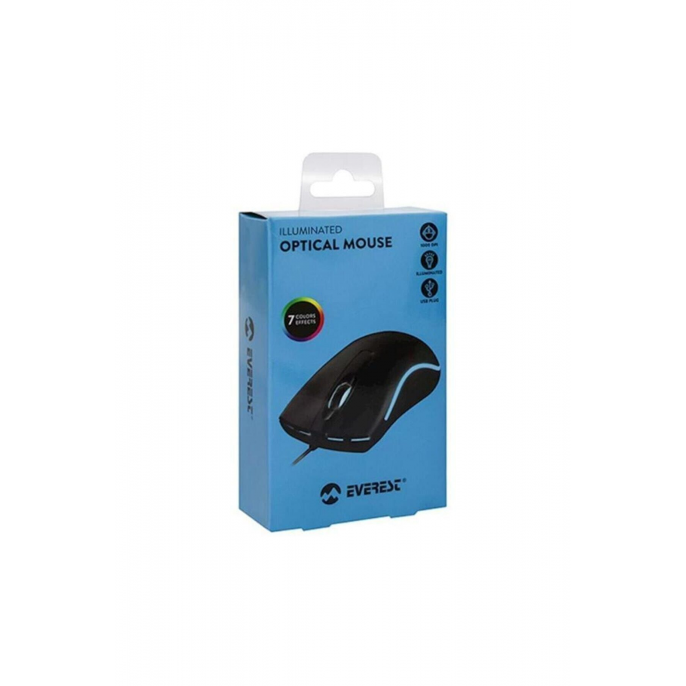 Sm-m9 Usb Siyah 3d Optik Led Mouse Kablolu
