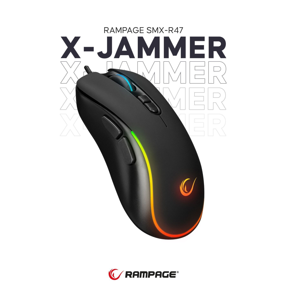 Smx-r47 X-jammer Usb Rgb Mouse Drag Click 7200 Dpi Gaming Mouse Oyuncu Mouse Makrolu Örgü Kablo