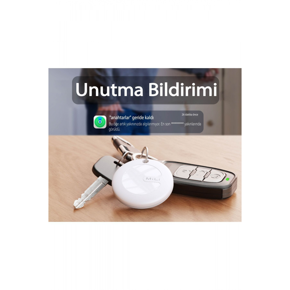 Mitag Airtag Apple Ile Uyumlu Apple Mfı Sertifikalı Akıllı Takip Cihazı Kılıfsız Beyaz