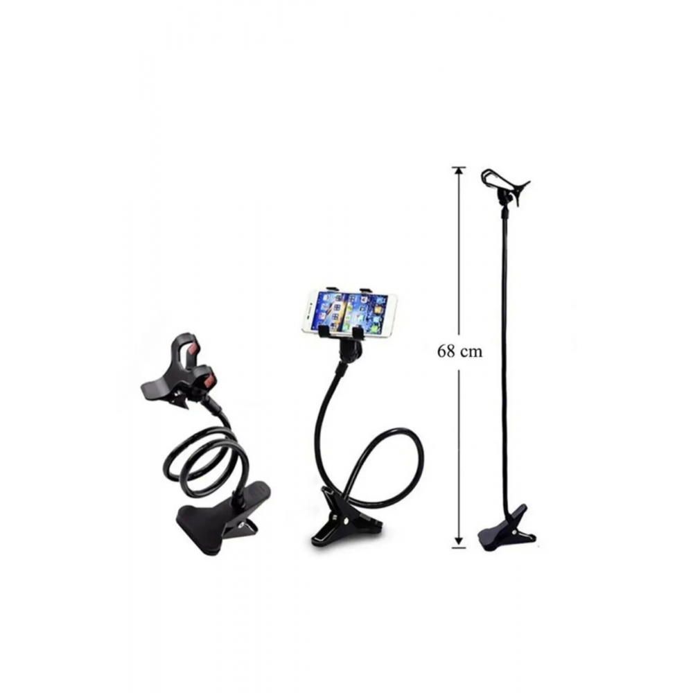 Siyah Akrobat Telefon Tutucu Oynar Başlıklı Klipsli Araç Içi Masa Kenarı Telefon Tutacağı