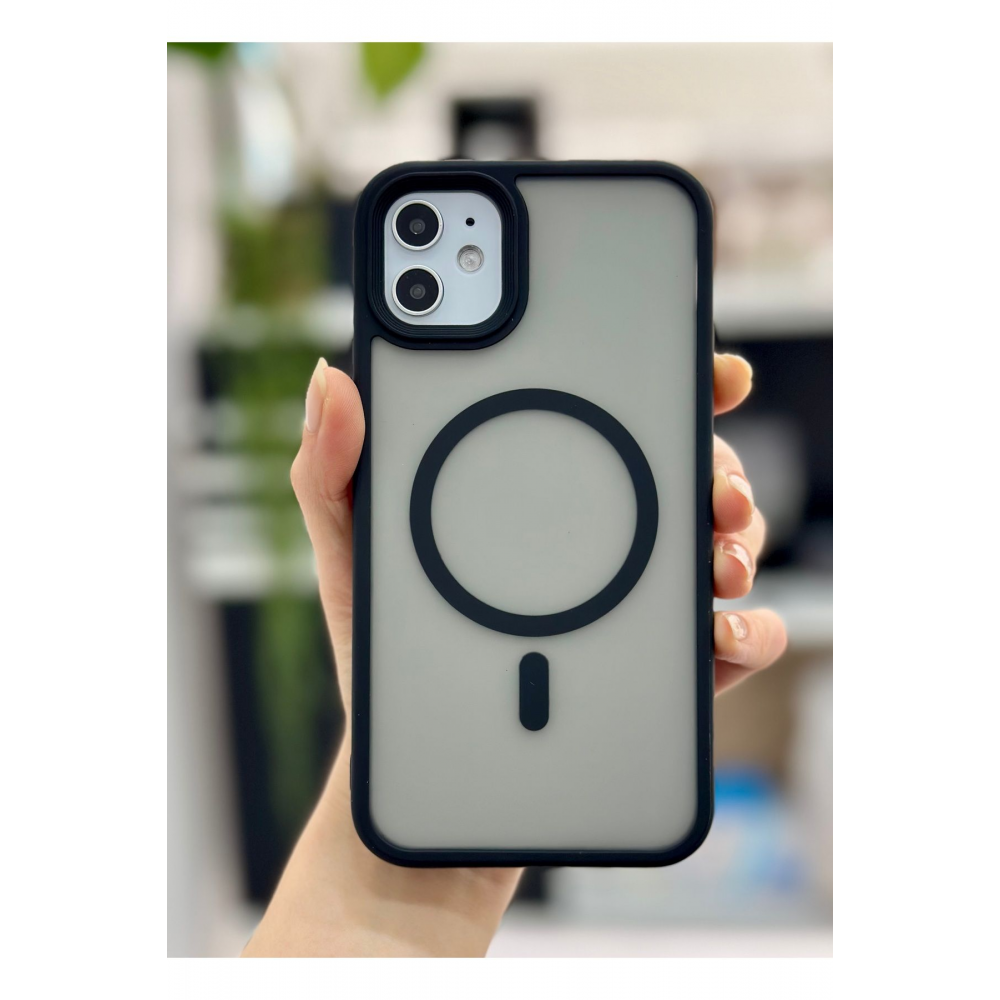 Iphone 11 (12 Görünümlü) Uyumlu MAT SİYAH MAGSAFE Özellikli Darbe Önleyici Şeffaf Silikon Kılıf