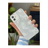 Iphone 11 Uyumlu (köşeli - 12 Görünümlü )şeffaf Kelebek Baskı Desenli Silikon Kılıf