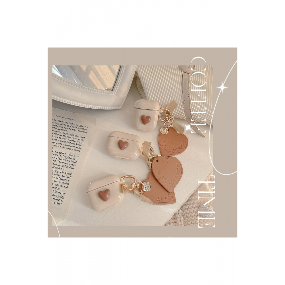 1 Ve 2 Nesıl Uyumlu Kahverengı Kalp Ve Kahverengi Kalp Kopçalı Kulaklık Kılıfı