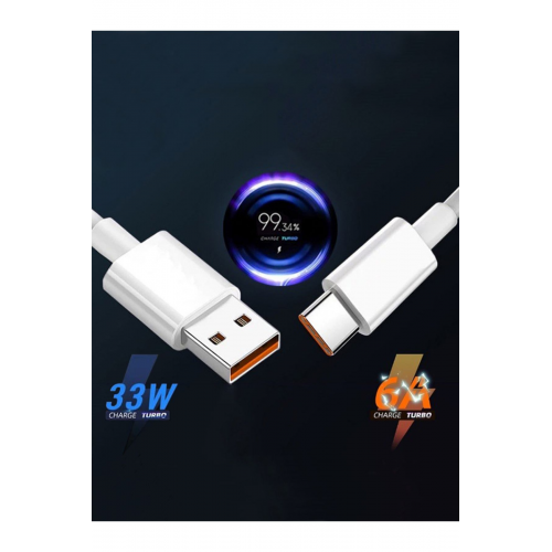 Xiaomi Type-c Android Uyumlu Turbo Hızlı Şarj Kablosu 33w 6a Redmi K30 K40 Pro X3 Poco Mi 11 10 Pro