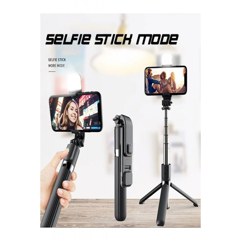 Led Işıklı Tripod Standı, Kablosuz, Bluetooth Uzaktan Kumandalı, Selfie Çubuğu