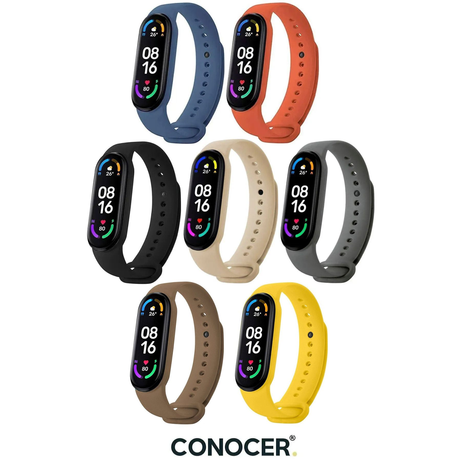 Xiaomi Mi Band 5 Ve 6 Uyumlu Silikon Yüksek Kalite Kordon Kayış [7'li Set]