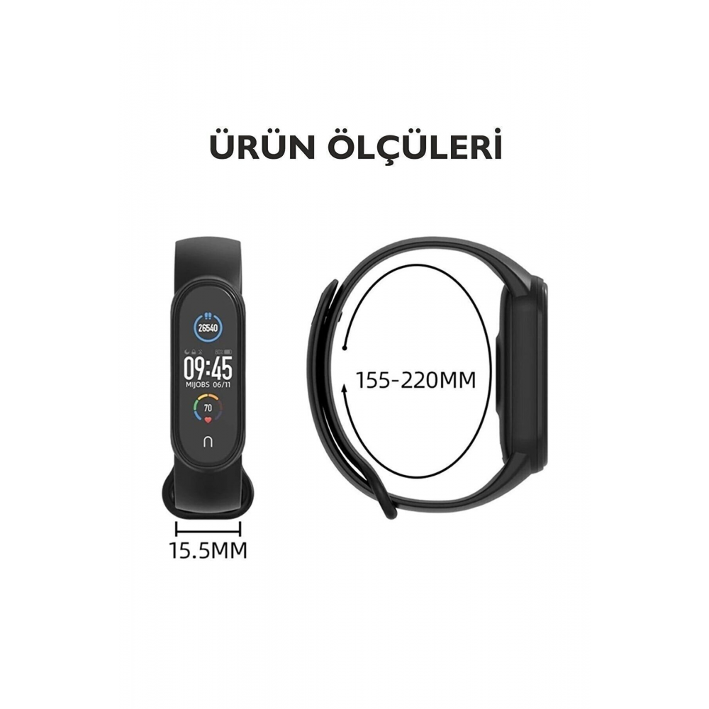 Xiaomi Mi Band 5 Ve 6 Uyumlu Silikon Yüksek Kalite Kordon Kayış [7'li Set]