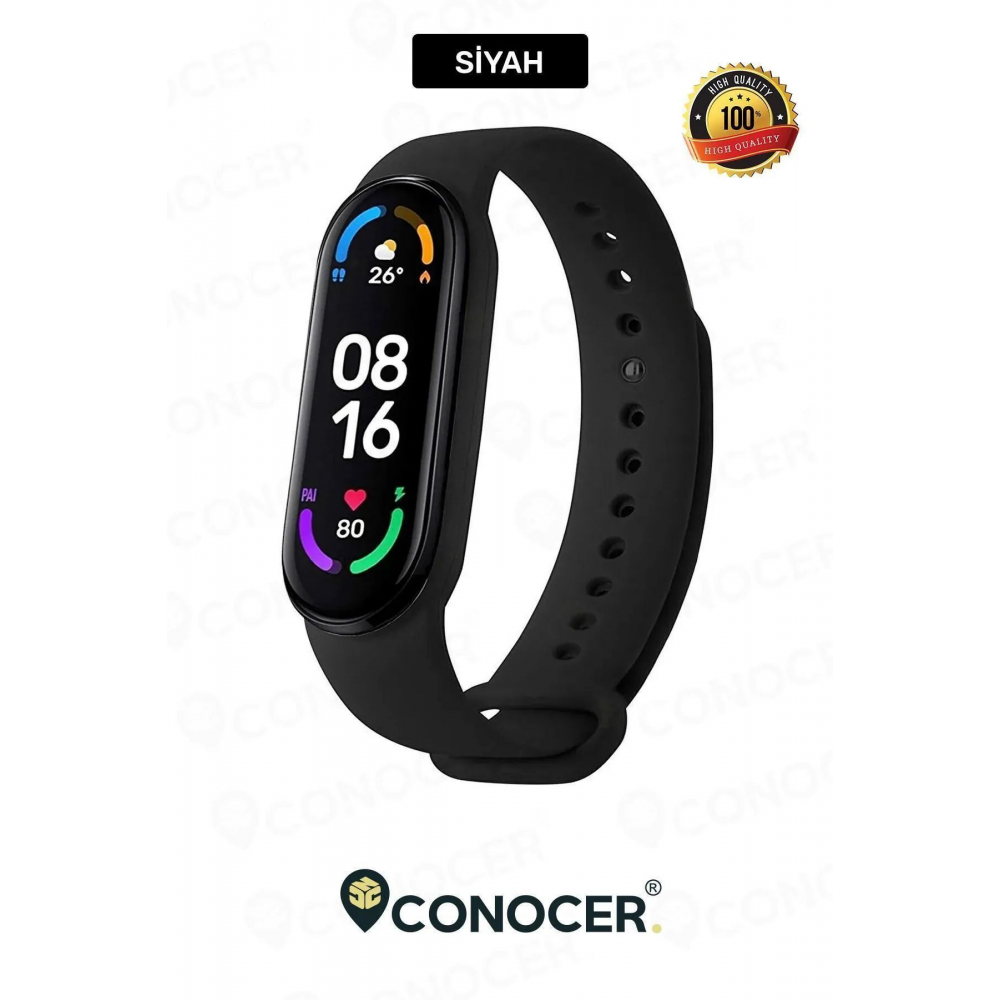 Xiaomi Mi Band 5 Ve 6 Uyumlu [ Yüksek Kalite] Silikon Kordon Kayış