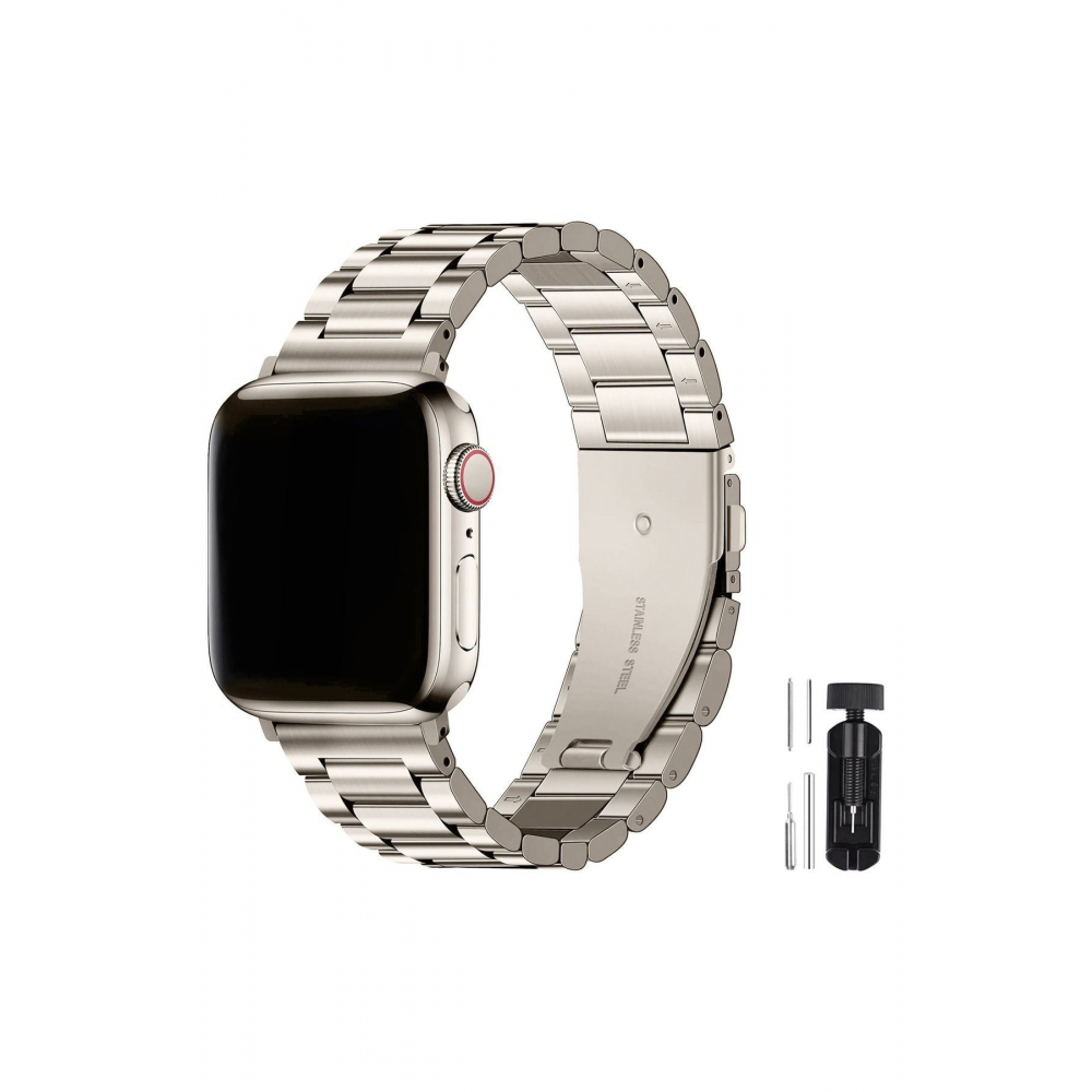 Apple Watch 1 2 3 4 5 6 7 8 9 Se 38 40 41 Mm Paslanmaz Çelik Klipsli Saat Kordon Kayış Bileklik