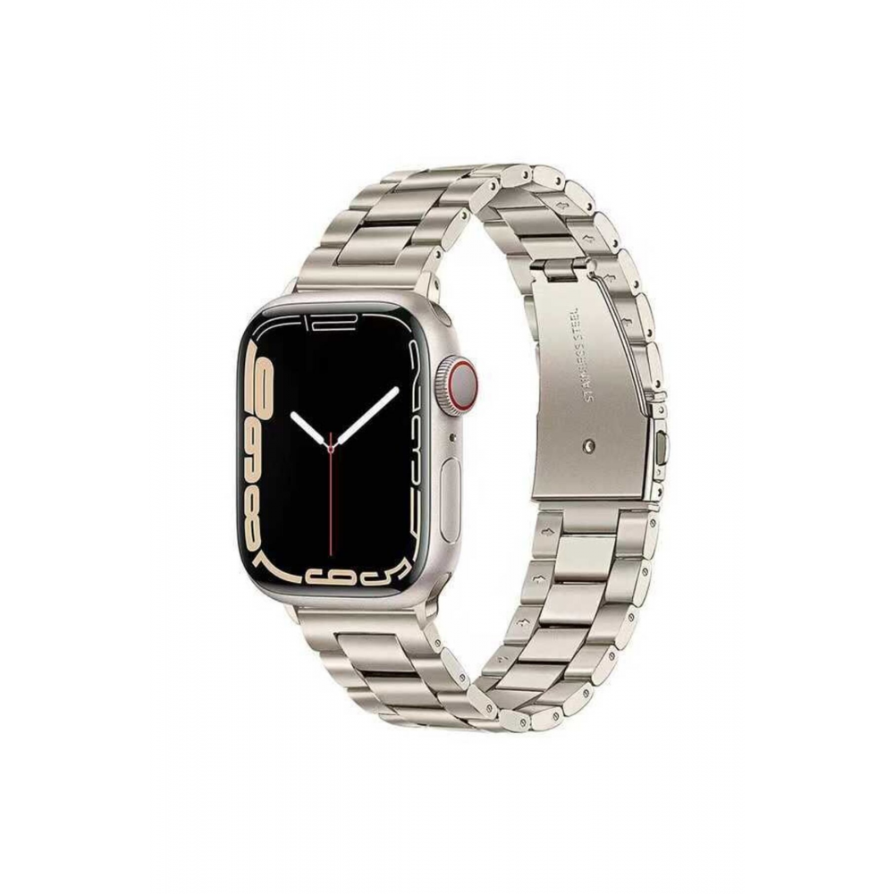 Apple Watch 1 2 3 4 5 6 7 8 9 Se 38 40 41 Mm Paslanmaz Çelik Klipsli Saat Kordon Kayış Bileklik