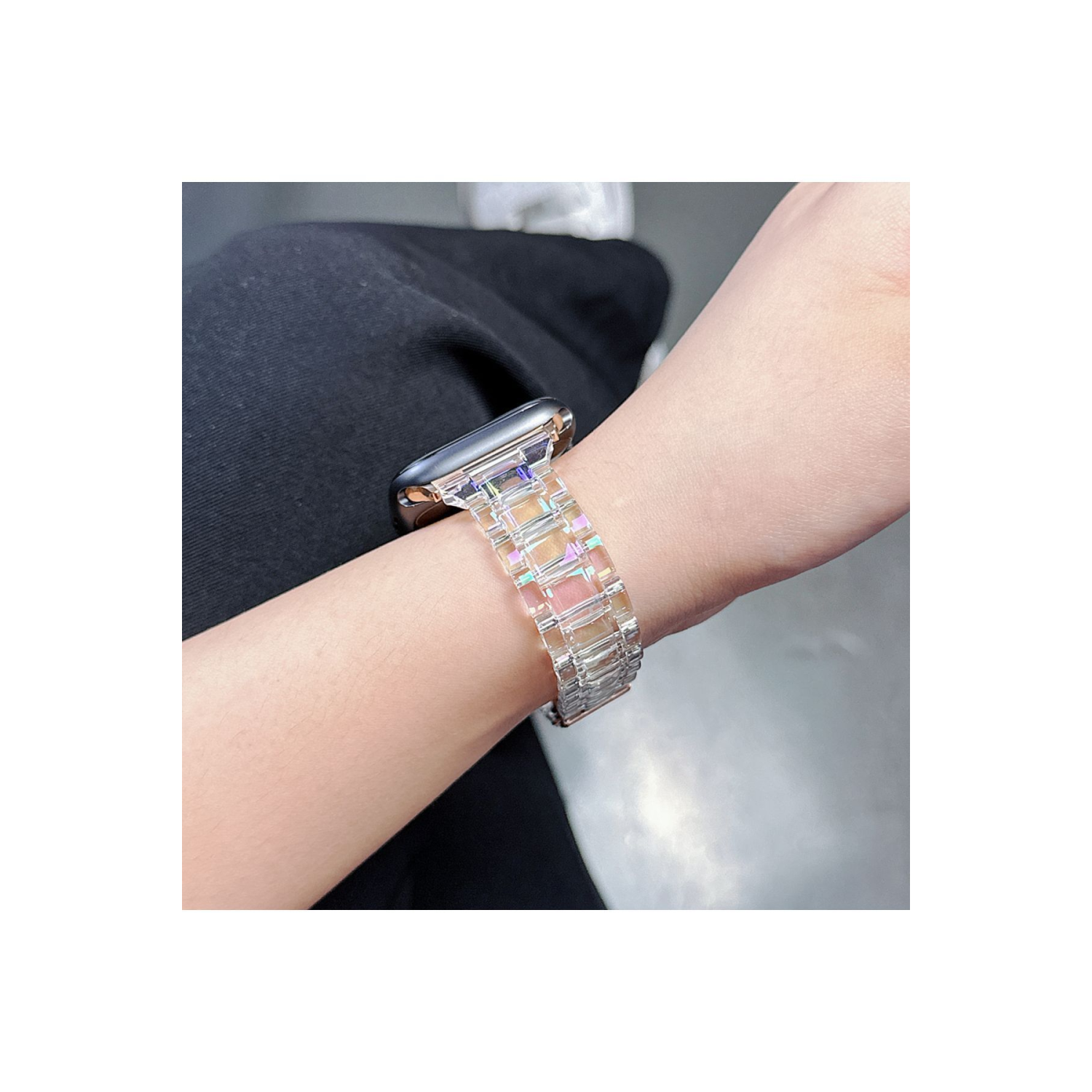 Watch için Uyumlu Şeffaf Hologram Baklalı Kordon 38 mm 40 mm 41 mm Uyumlu