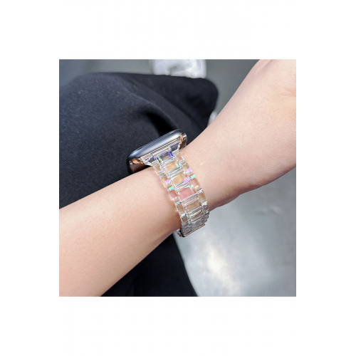 Watch için Uyumlu Şeffaf Hologram Baklalı Kordon 38 mm 40 mm 41 mm Uyumlu