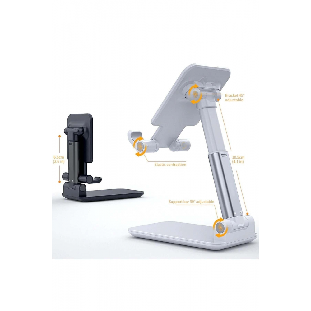 Profesyonel Tablet Ve Telefon Tutucu Stand 2 Kademeli Uzunluk Siyah