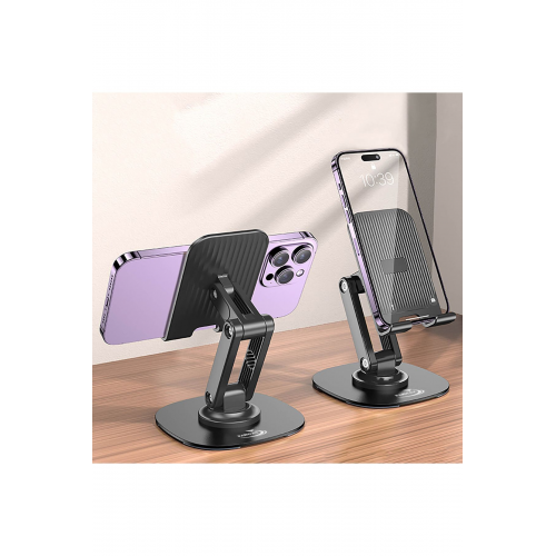 Masa Üstü Tablet ve Telefon Tutucu Stand 3 Kademeli 360 Derece Döndürülebilir