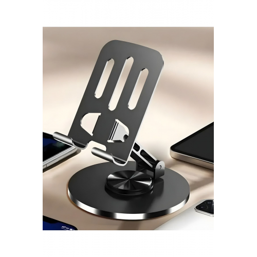 Yüksek Kalite Metal 360 Dönebilen Ayarlanabilir Telefon Ve Tablet Tutucu Masa Üstü Standı Siyah