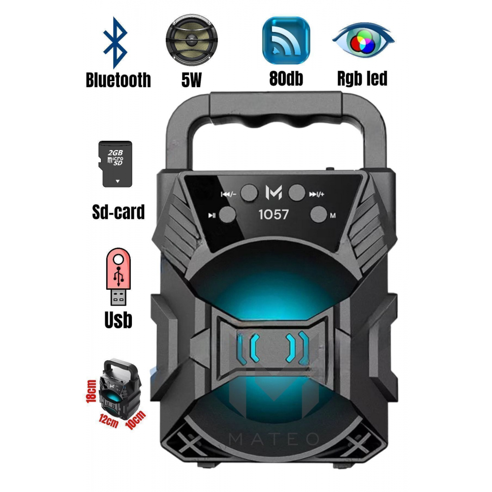 1057 Işıklı Bluetooth Hoparlör Ses Bombası Yüksek Ses Fm Yeni 2024