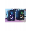 Bilgisayar Hoparlörü Rgb Led Işıklı Gaming Oyuncu Hoparlörü 3.5mm Jack Usb Speaker 1+1 Ses Sistemi
