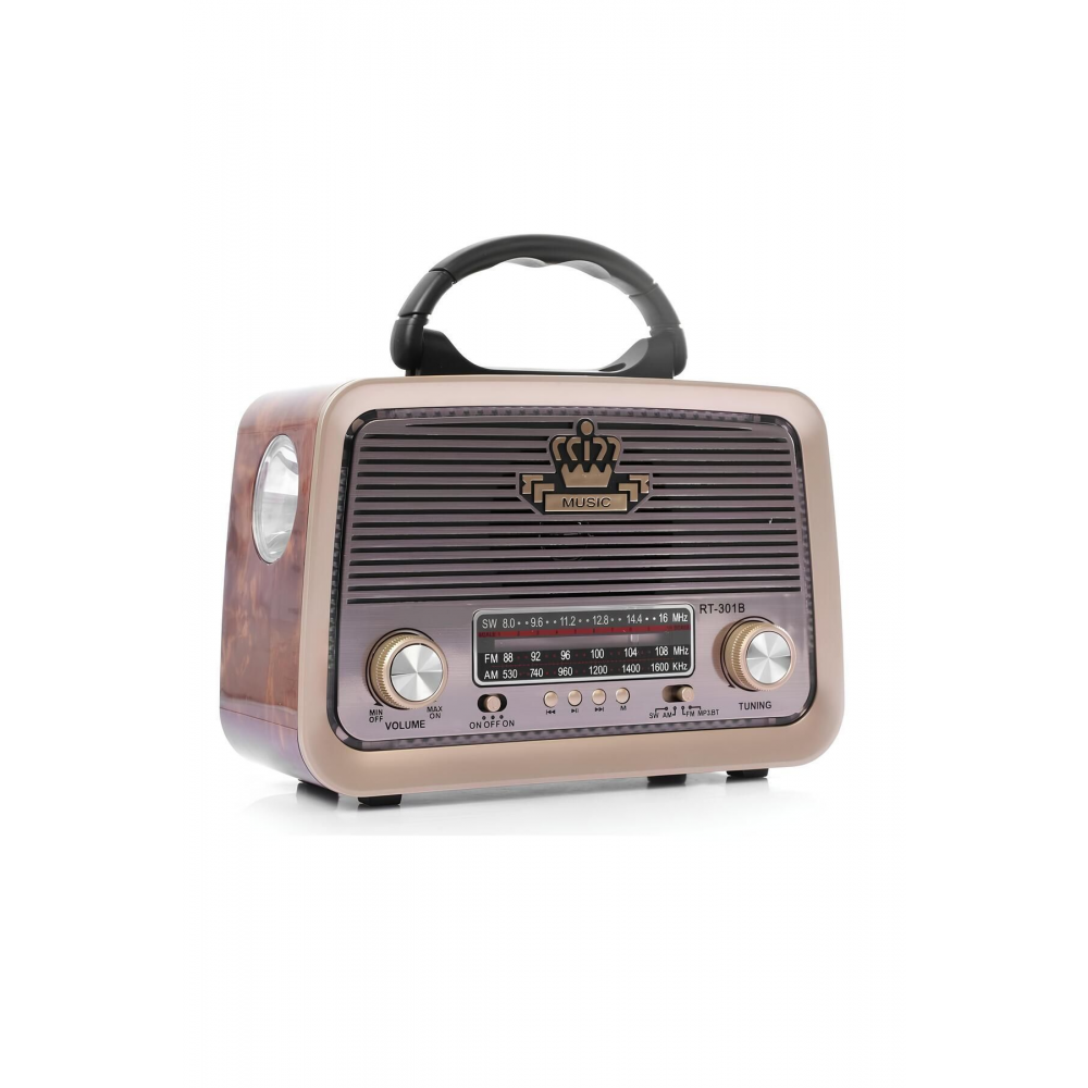 And-301 Bluetooth’lu Ledli Nostaljik Görünümlü Müzik Kutusu Usb Sd Kart Radyo Mp3 Çalar