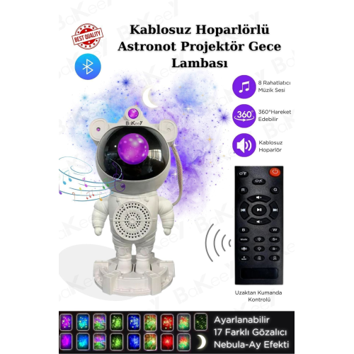 Astronot Gece Lambası Yıldızlı Projeksiyon Cihazı Tavan Aydınlatma Masa Ev Çocuk Oda Dekorasyon