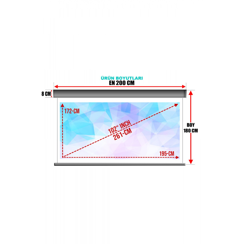 En200cm Boy180cm Projeksiyon Perdesi Manuel Yeni Akıllı Kumaş Blackout-ışık Geçirmez 4k 8k Hd