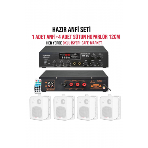 Nwork Small-100t Anfi Seti 1 Adet 100 Watt Anfi 2 Çift (KUTUSU 2Lİ) 12cm Sütun Hoparlör