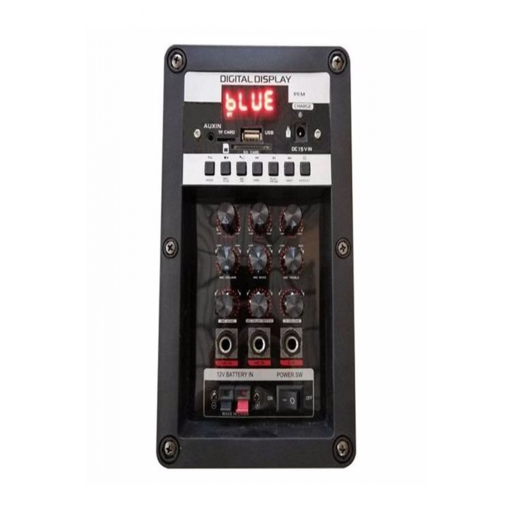 Şarjlı Kumandalı Çift Mikrofonlu Hoparlör Karaoke Sistemi 80 Watt Taşınabilir Amfi Hoparlör