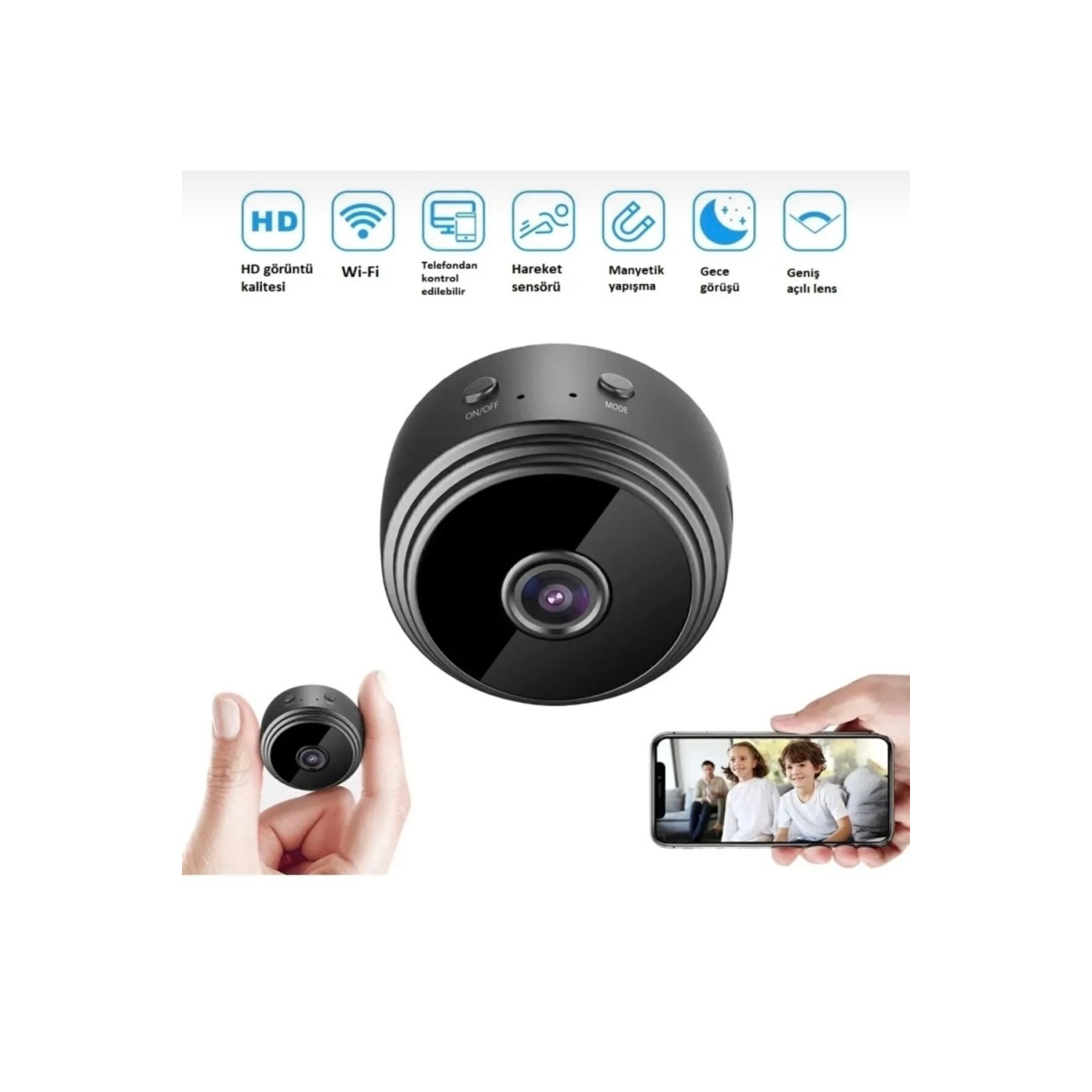 2k (fhd) Mini Gizli Kamera - Kablosuz Wif Ozellikli Güvenlik Kamerasi