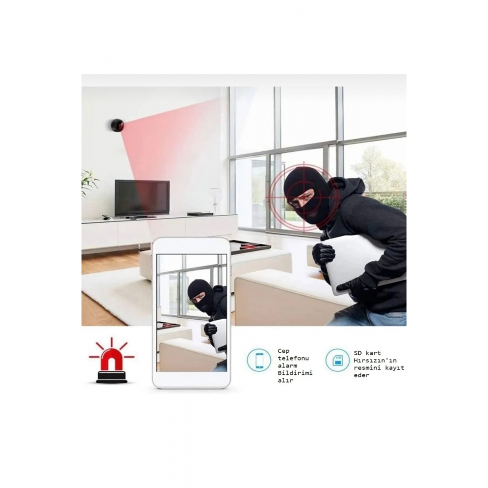 2k (fhd) Mini Gizli Kamera - Kablosuz Wif Ozellikli Güvenlik Kamerasi