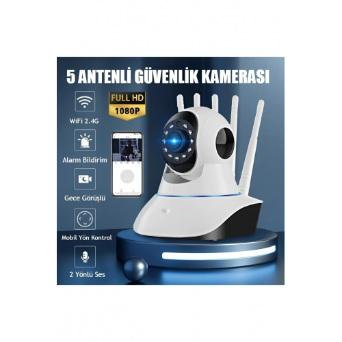 Kablosuz Wifi Bebek Izleme Ip Kamerası 3 Antenli Gece Görüşlü Güvenlik Ip Kamera Harekete Duyarlı