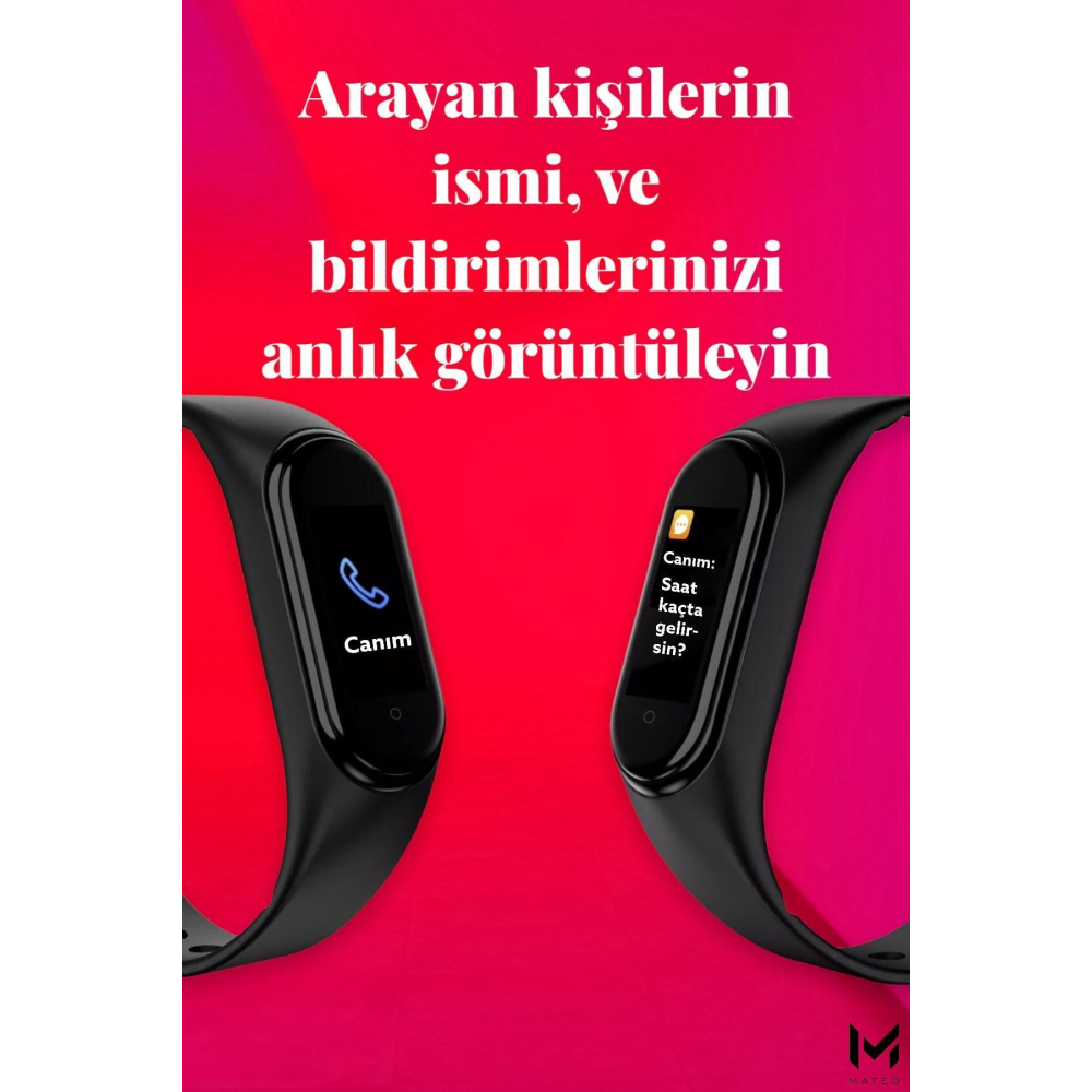 M4 Akıllı Bileklik Renkli Ekran(2022 Versiyon)iis Ve Android Uyumlu,tansiyon\ekran Teması Değiştirme